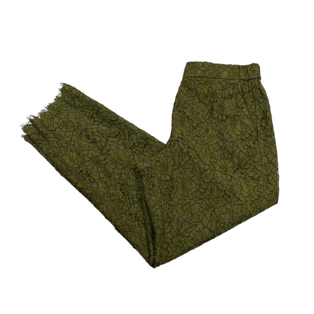 J. Crew Easy On Lace Pants Olive Green Women's Size 10T